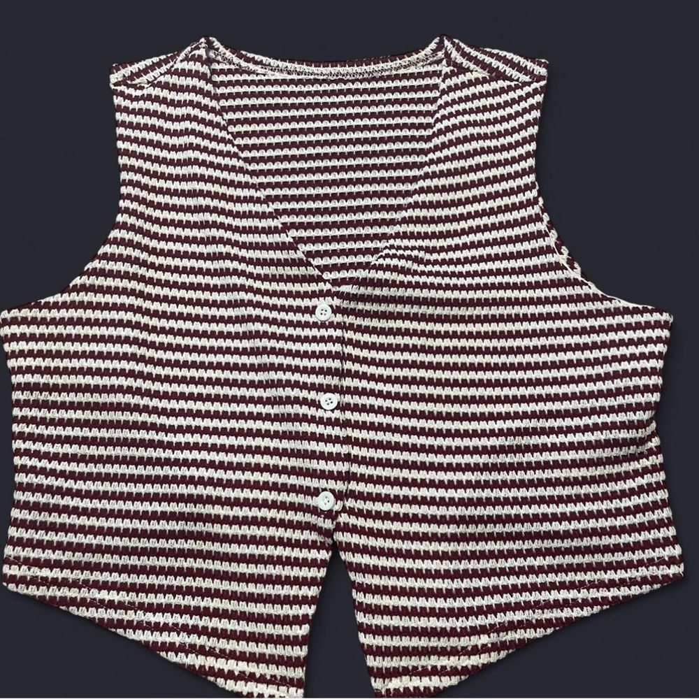 Maroon/ white  Vest top